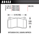 HAWK BRAKE Performance Street Brake Pads 2010 Camaro HB453F.585