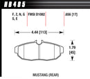 HAWK BRAKE Brake Pad Set 05 Mustang Rear DTC70 HB485G.656