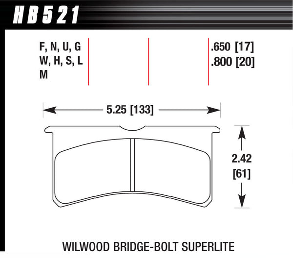 HAWK BRAKE SL Bridgebolt DTC-70 HB521U.800