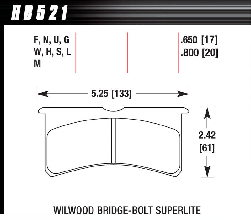 HAWK BRAKE SL Bridgebolt DTC-70 HB521U.800