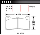 HAWK BRAKE Brake Pad Billet DynaPro Narrow DTC-30 HB542W.600