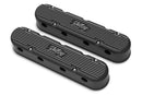 HOLLEY 2-Piece Cast Alm GM LS Valve Cover Set - Black 241-172