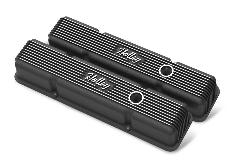 HOLLEY SBC Holley Die Cast Alm Valve Cover Set Black 241-242