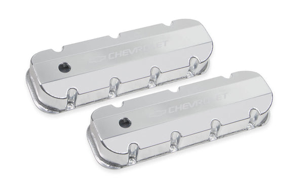 HOLLEY BBC Billet Rail Fab. Alm Valve Covers w/.125 Hole 241-280