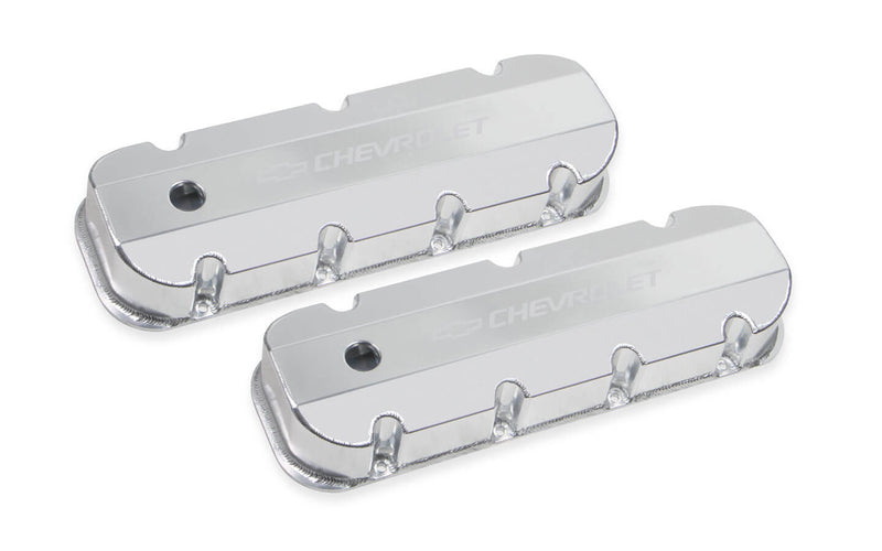 HOLLEY BBC Billet Rail Fab. Alm Valve Covers w/.125 Hole 241-280
