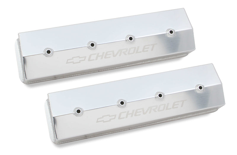 HOLLEY SBC Billet Rail Fab. Alm Valve Covers wo/Hole 241-285