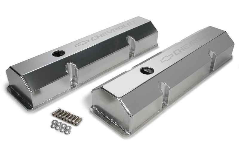 HOLLEY Billet Rail Fab. Alm Valve Covers w/Oil Cap 241-287