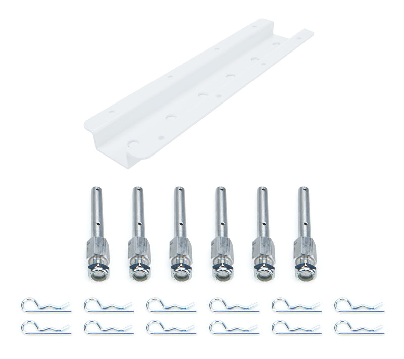 HEPFNER RACING PRODUCTS Shock Rack Wall Mounts Double 15in White HRP6522D-15-WHT