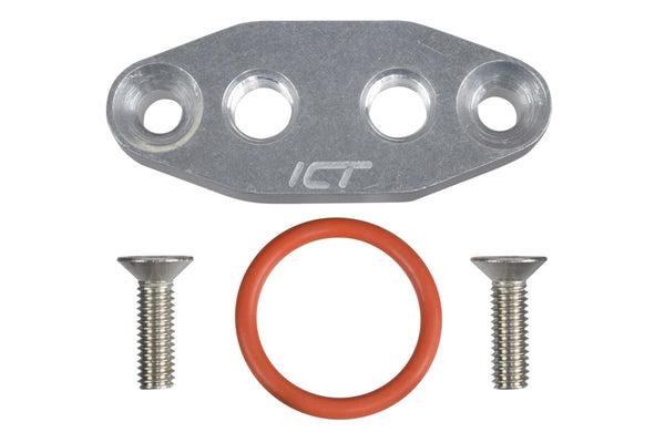 ICT BILLET LS Dual 1/8in NPT Oil Fe Ed Plate LS1 551666