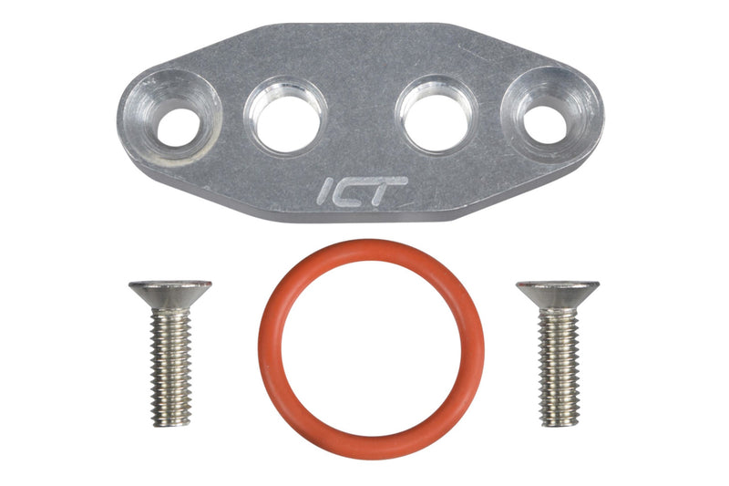 ICT BILLET LS Dual 1/8in NPT Oil Fe Ed Plate LS1 551666