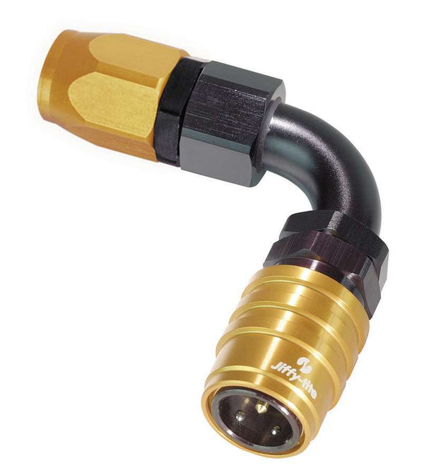 JIFFY-TITE Q/R #6 90 Deg Hose End Socket Valved 21606E