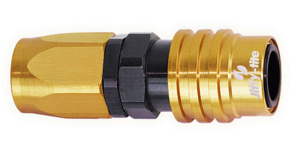 JIFFY-TITE Q/R #6 Straight Hose End Gold/Black 31606