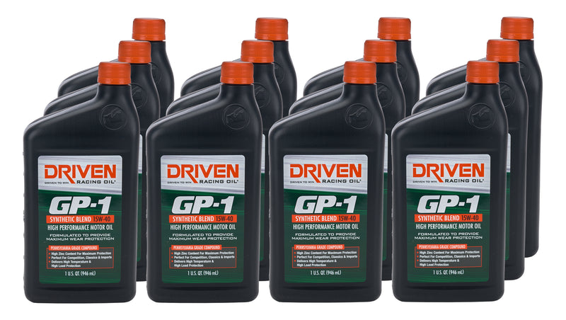 DRIVEN RACING OIL GP-1 15w40 SemiSynthetic Case 12 x 1 Quart 19406-12