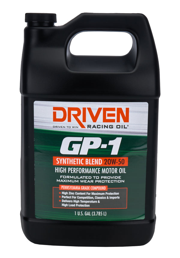 DRIVEN RACING OIL GP-1 Synthetic Blend 20w50 1 Gallon Jug 19508