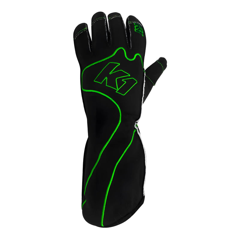 K1 RACEGEAR Gloves Karting RS1 Adult Small Black/Green 13-RS1-V-S
