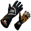 K1 RACEGEAR Gloves Flight Large Black-Flo Orange 23-FLT-NFO-L