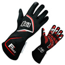 K1 RACEGEAR Gloves Flight XX-Large Black-Red 23-FLT-NR-2XL