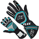 K1 RACEGEAR Glove Flex Small Black / Flo Blue SFI / FIA 23-FLX-NFB-S