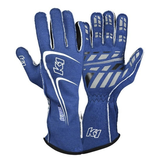 K1 RACEGEAR Glove Track1 Blue Large SFI 5 23-TR1-B-L