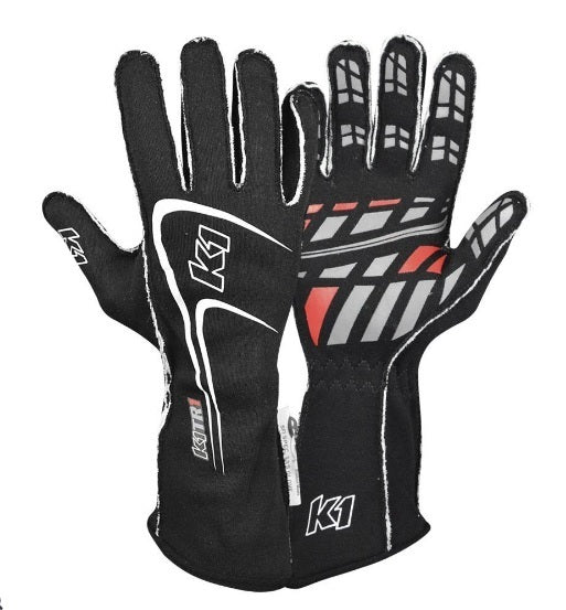 K1 RACEGEAR Glove Track1 Black X-Large SFI 5 23-TR1-N-XL
