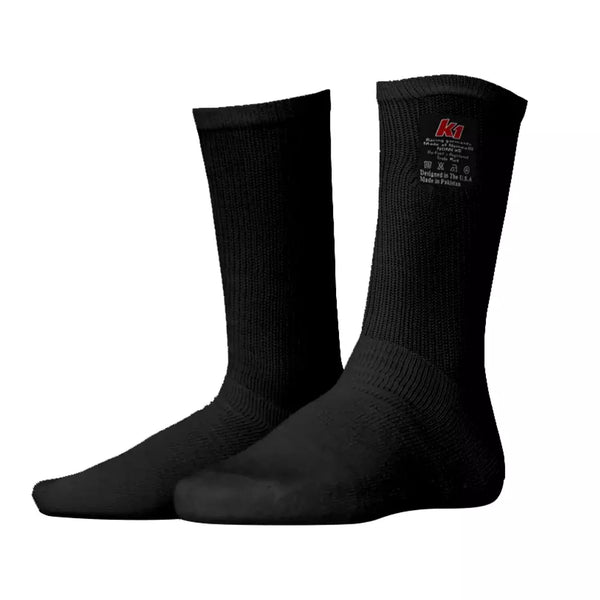 K1 RACEGEAR Socks Nomex K1 Black Small/Medium 26-NSO-N-SM