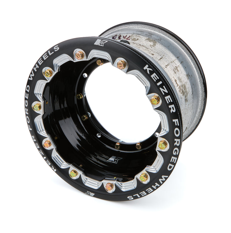 KEIZER ALUMINUM WHEELS, INC. Wheel 4-Pin 10x7 3in BS w/Bdlk Black 1073fblb