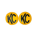 KC HILITES Vinyl Cover 8in Round Yellow w/Black Pair 5801