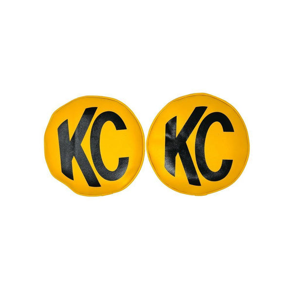 KC HILITES Vinyl Cover 8in Round Yellow w/Black Pair 5801