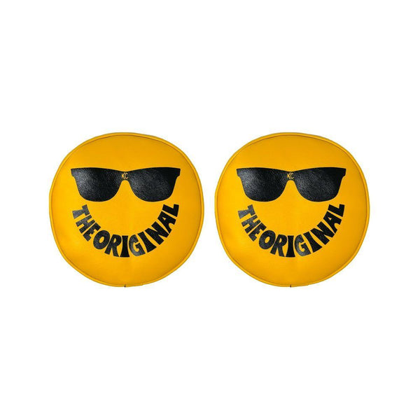 KC HILITES Vinyl Cover 8in Round Yellow w/Smiley Sunglass 5805