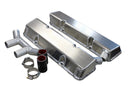 KEVKO OIL PANS & COMPONENTS SBC Fab Valve Cover Set Dual Crossover Breather VC208-5CO2