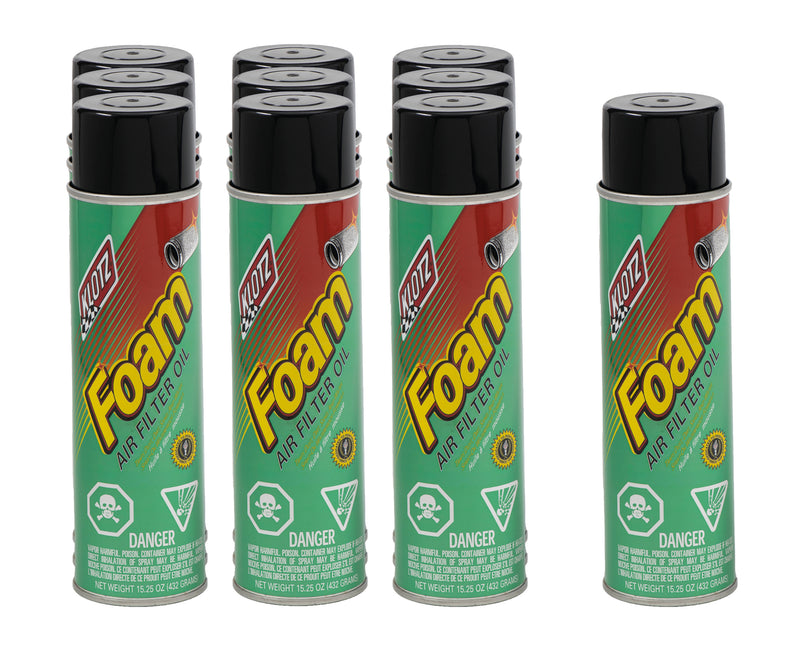 KLOTZ SYNTHETIC LUBRICANTS Foam Filter Oil Case 10 x 15.25 Oz. KL-606-10