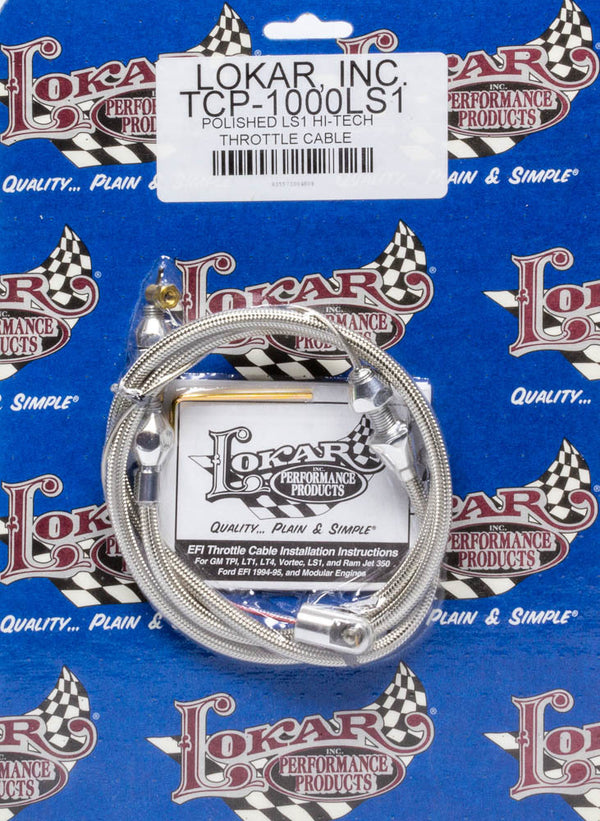 LOKAR Polished LS1 Hi-Tech Throttle Cable TCP-1000LS1