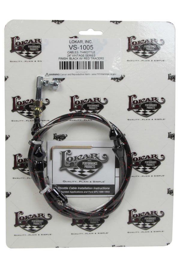 LOKAR VS Throttle Cable Black Black Wrap w/ Red Tracer VS-1005