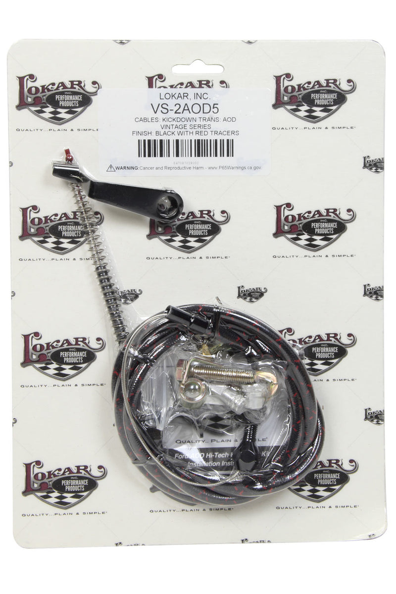 LOKAR Vintage Series Ford Aod Kickdown Cable Black VS-2AOD5