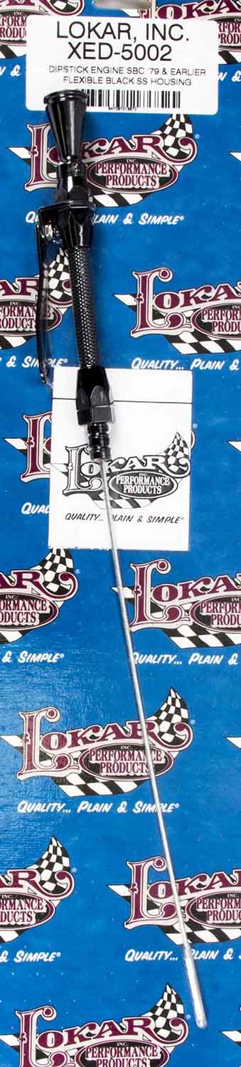 LOKAR Flexible Engine Dipstick Black Pre -79 GM SBC XED-5002