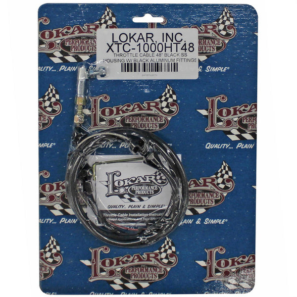 LOKAR Throttle Cable Housing 48in Stainless Black XTC-1000HT48