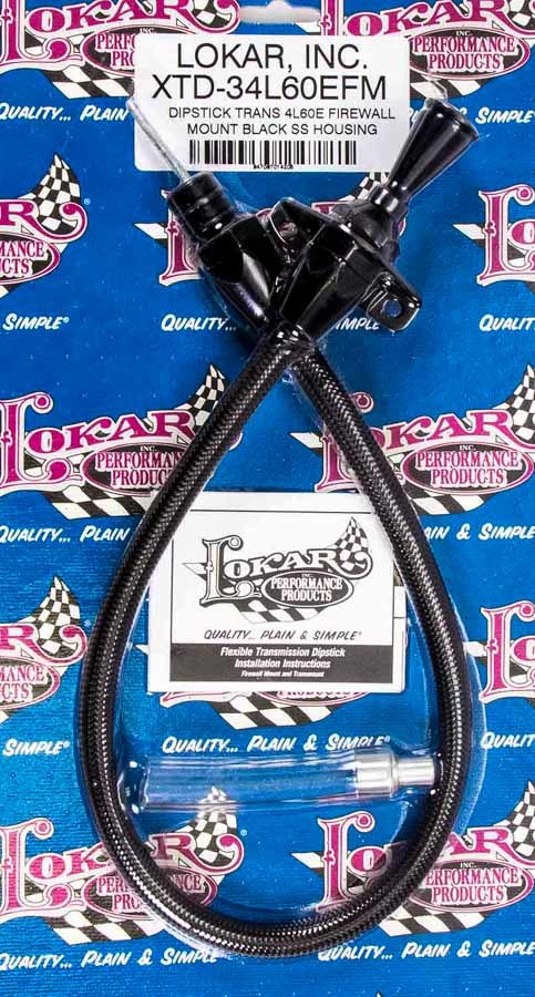 LOKAR Black Trans Dipstick GM 4L60E Firewall Mount XTD-34L60EFM