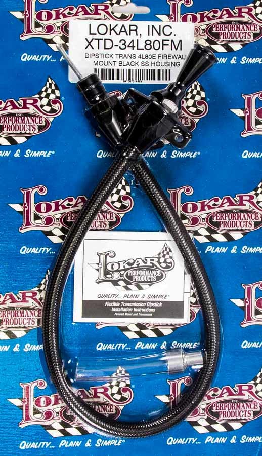 LOKAR Black Trans Dipstick GM 4L80E Firewall Mount XTD-34L80FM