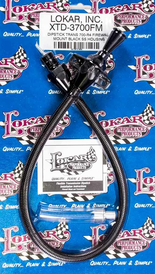 LOKAR Black Trans Dipstick GM 700R4 Firewall Mount XTD-3700FM
