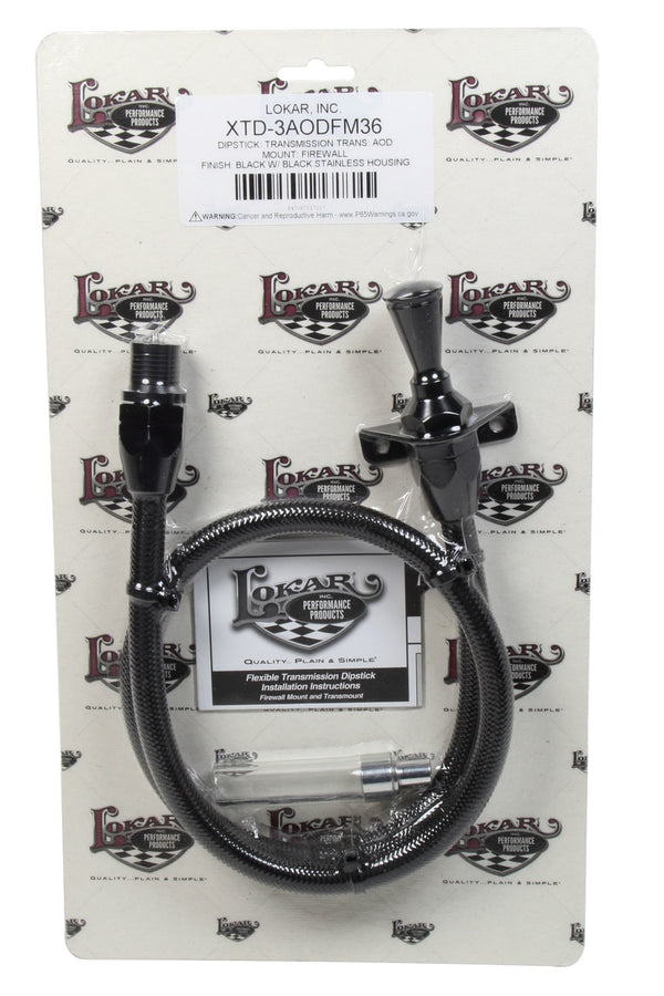 LOKAR DIPSTICK TRANS AOD FIREW ALL MOUNT BLACK SS HOUSI XTD-3AODFM36
