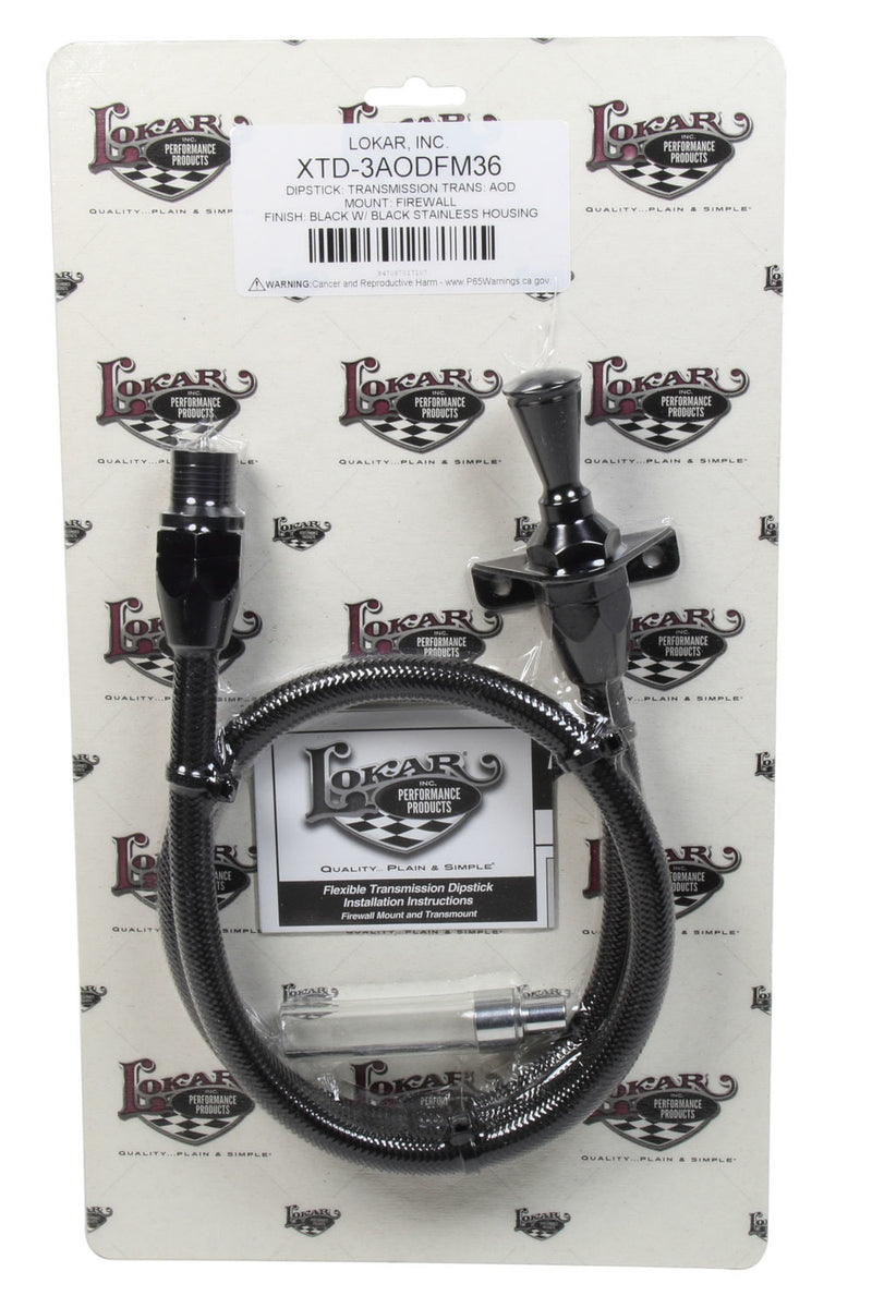 LOKAR DIPSTICK TRANS AOD FIREW ALL MOUNT BLACK SS HOUSI XTD-3AODFM36