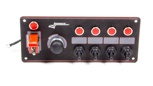 LONGACRE Ignition Panel Black w/ 4 Acc. and Pilot Light 52-44869