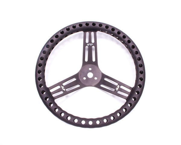 LONGACRE Streering Wheel 14in Dished Drilled Black 52-56833