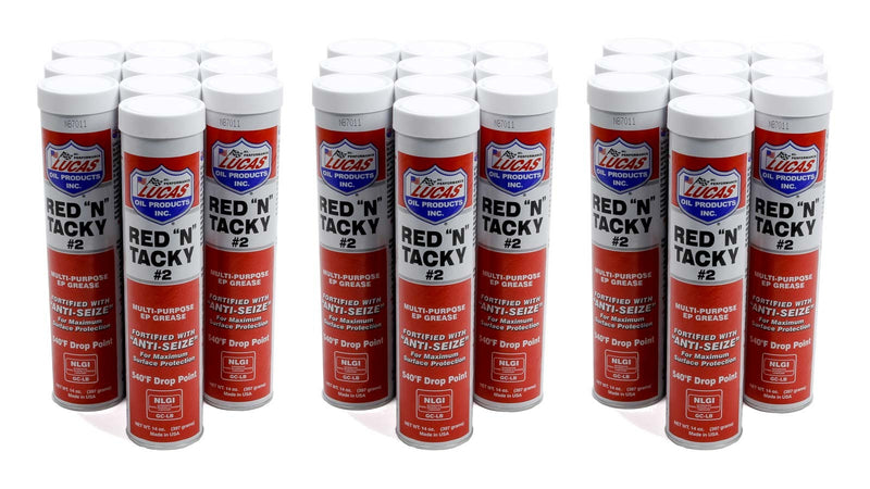 LUCAS OIL Red-N-Tacky Grease Case/30-14oz Tube LUC10005-30