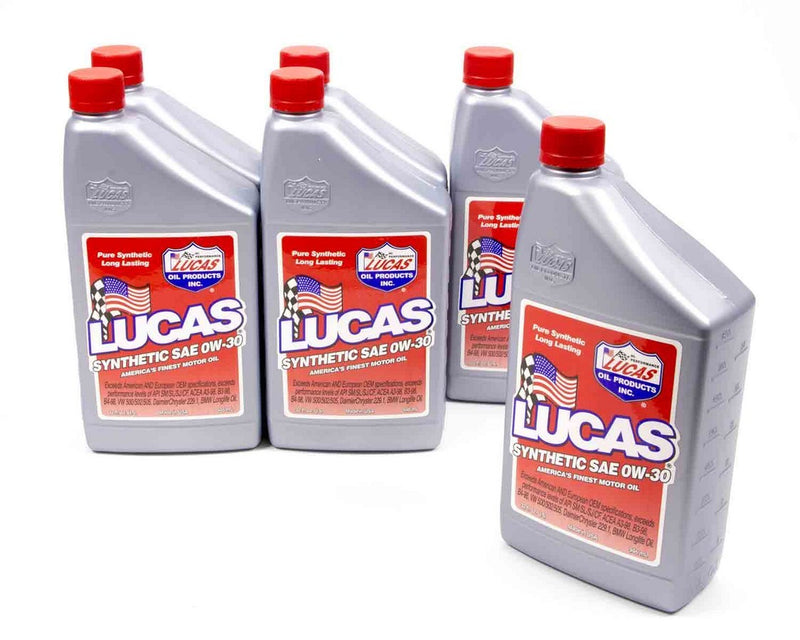 LUCAS OIL Synthetic 0w30 Oil 6x1 Qt 10179