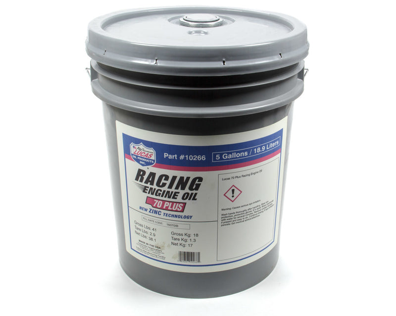 LUCAS OIL 70 Plus Racing Motor Oil 5 Gallon Pail 10266