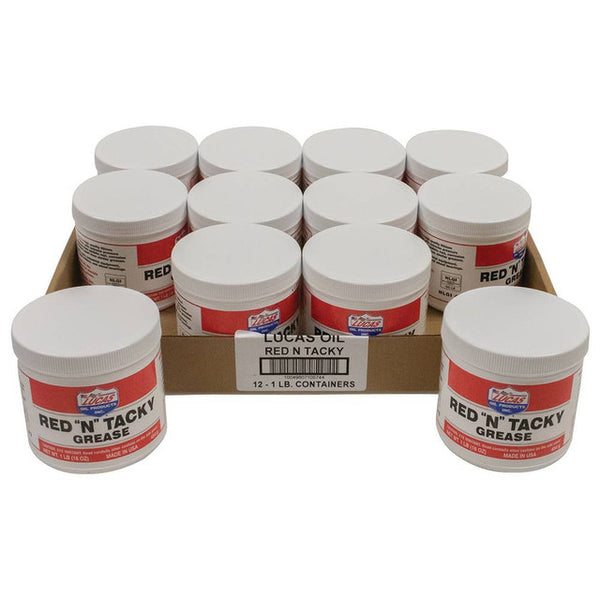 LUCAS OIL Red N Tacky Grease Case 12 x 1lb Tubs 10574