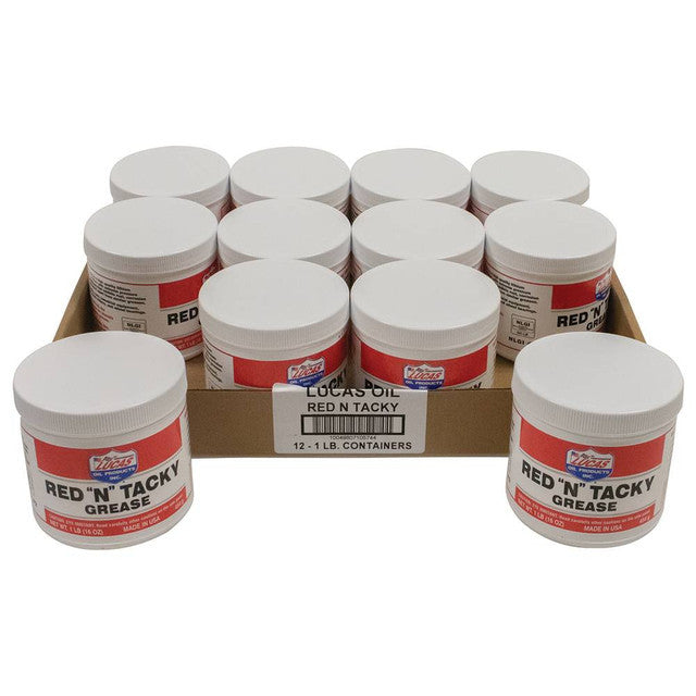 LUCAS OIL Red N Tacky Grease Case 12 x 1lb Tubs 10574