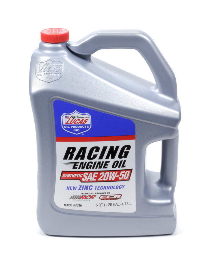 LUCAS OIL Synthetic Racing Oil 20w50 - 5 Quart Bottle LUC10616