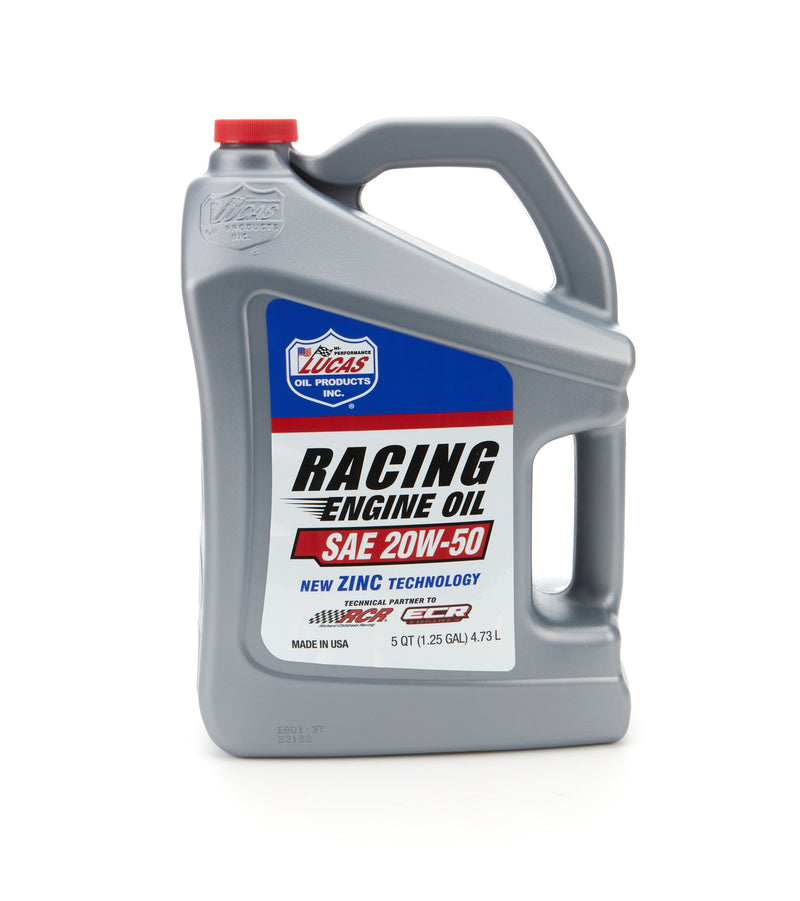 LUCAS OIL SAE 20w50 Racing Oil 5 Quart Bottle LUC10621